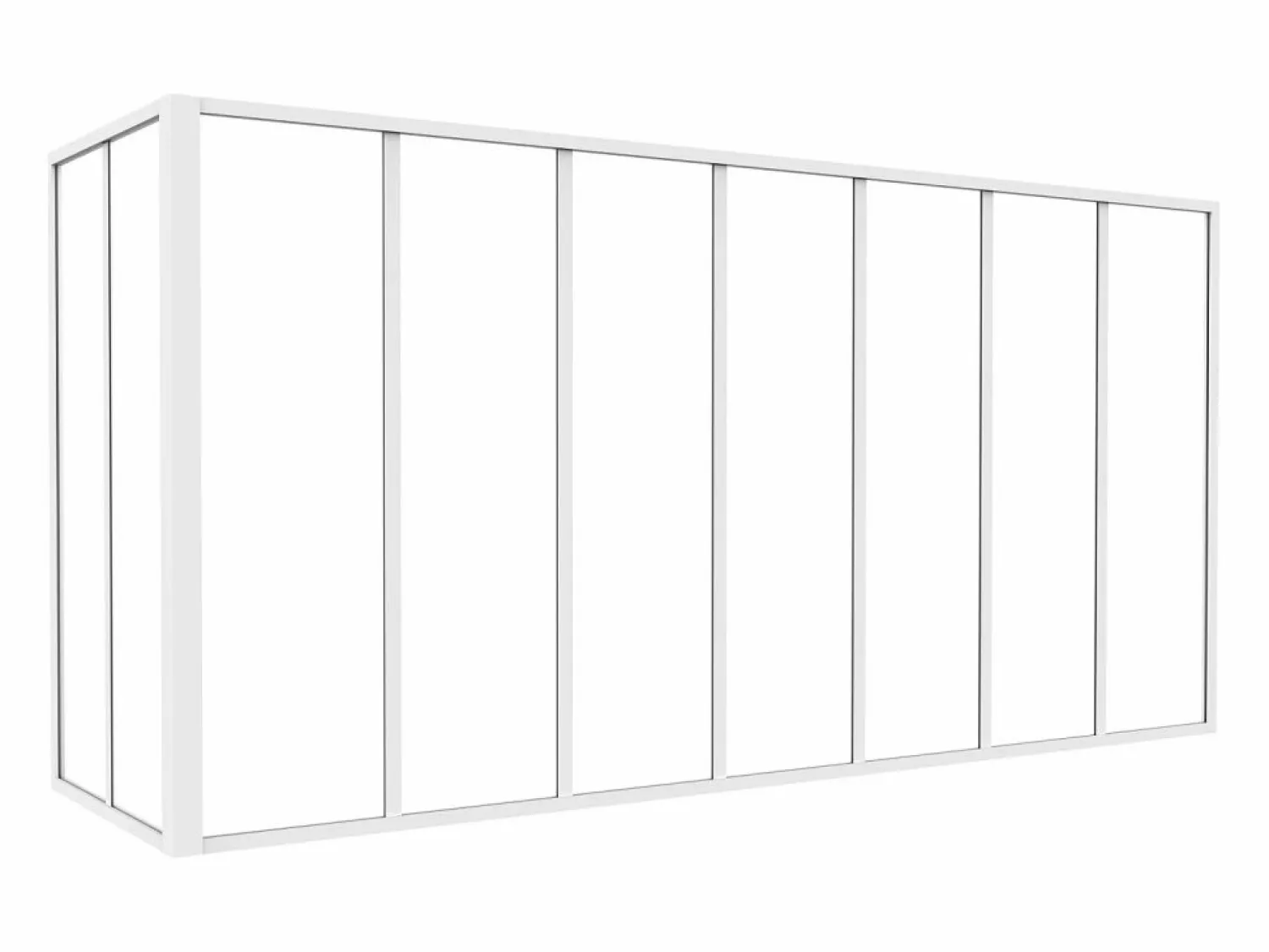 Vente-unique Cristalera de esquina de taller de aluminio termolacado - Ancho 210 x Prof. 60 x Alt. 105 - - BAYVIEW Blanco