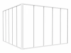 Vente-unique Cristalera de esquina de taller de aluminio termolacado - Ancho 150 x Prof. 150 x Alt. 105 - - BAYVIEW