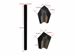Hot Vente-unique Cristalera de esquina de taller de aluminio termolacado - Ancho 180 x Ancho 150 x Alt. 130 - - BAYVIEW Negro