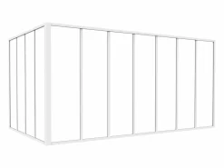 Sale Vente-unique Cristalera de esquina de taller de aluminio termolacado 120 x 120 x 105 cm Natural claro BAYVIEW Blanco