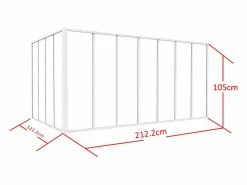 Sale Vente-unique Cristalera de esquina de taller de aluminio termolacado 120 x 120 x 105 cm Natural claro BAYVIEW Blanco