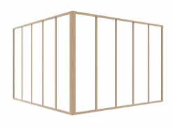 Vente-unique Cristalera de esquina de taller de aluminio termolacado 150 x 150 x 105 cm Natural claro BAYVIEW