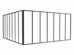 Vente-unique Cristalera de esquina de taller de aluminio termolacado - Ancho 210 x Prof. 210 x Alt. 105 - - BAYVIEW
