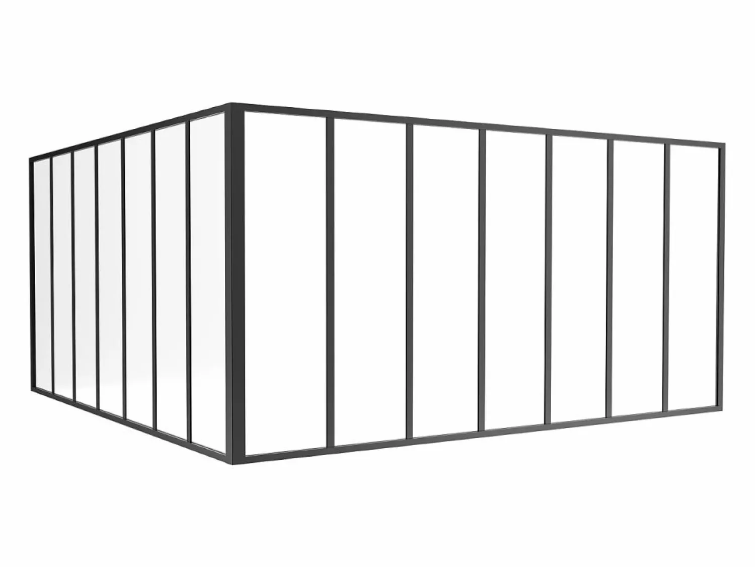 Vente-unique Cristalera de esquina de taller de aluminio termolacado - Ancho 210 x Prof. 210 x Alt. 105 - - BAYVIEW