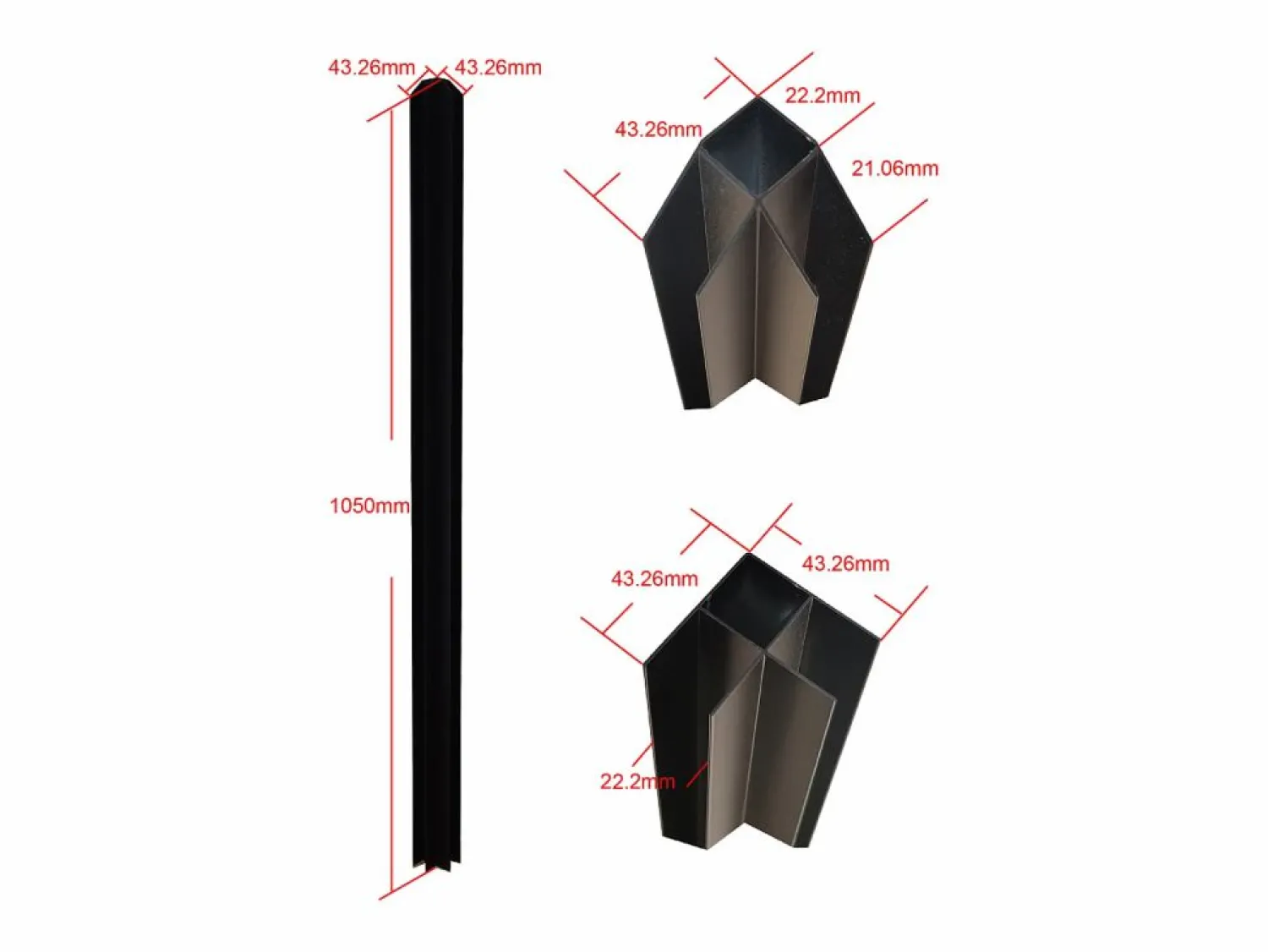 Vente-unique Cristalera de esquina de taller de aluminio termolacado - Ancho 210 x Prof. 210 x Alt. 105 - - BAYVIEW