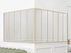 Best Vente-unique Cristalera de esquina de taller de aluminio termolacado 180 x 150 x 105 cm Natural claro BAYVIEW Color natural claro