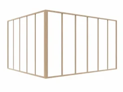 Best Vente-unique Cristalera de esquina de taller de aluminio termolacado 180 x 150 x 105 cm Natural claro BAYVIEW Color natural claro