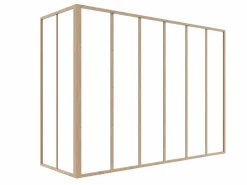 Cristalera de esquina de taller de aluminio termolacado - L180 x L60 x Alt. 130 - Natural claro - BAYVIEW Cristalera Interior