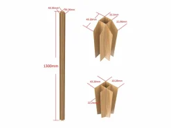 Cristalera de esquina de taller de aluminio termolacado - L180 x L60 x Alt. 130 - Natural claro - BAYVIEW Cristalera Interior
