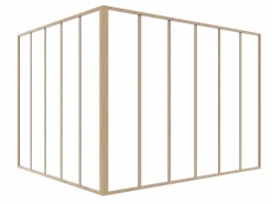 Outlet Cristalera de esquina de taller de aluminio termolacado 180 x 150 x 130 cm Natural claro BAYVIEW Cristalera Interior