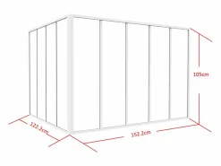 Vente-unique Cristalera de esquina de taller de aluminio termolacado - Ancho 210 x Prof. 60 x Alt. 105 - - BAYVIEW