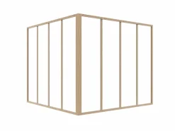 Sale Cristalera de esquina de taller de aluminio termolacado 120 x 120 x 105 cm Natural claro BAYVIEW Cristalera Interior