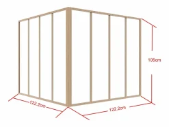 Sale Cristalera de esquina de taller de aluminio termolacado 120 x 120 x 105 cm Natural claro BAYVIEW Cristalera Interior