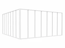 Best Vente-unique Cristalera de esquina de taller de aluminio lacado - Ancho 210 x Prof. 210 x Alt. 105 - - BAYVIEW Blanco