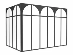Vente-unique Cristalera de esquina de taller estilo art déco de aluminio lacado al horno - Ancho 180 x Prof. 120 x Alt. 130 - - ARCADEA