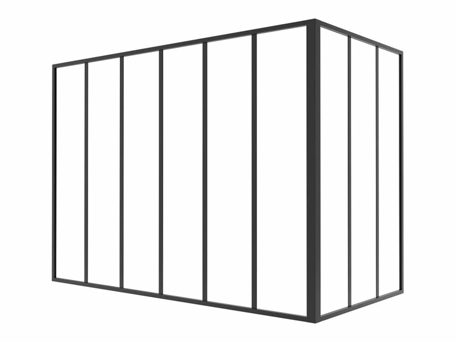 Sale Cristalera de esquina de taller de aluminio termolacado - L180 x L90 x Alt. 130 - - BAYVIEW Cristalera Interior