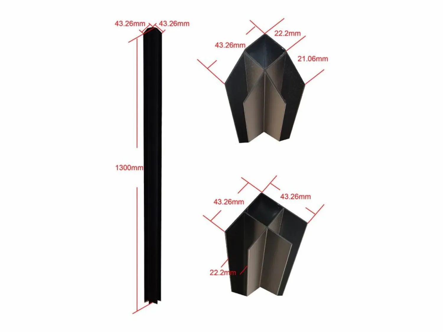 Sale Cristalera de esquina de taller de aluminio termolacado - L180 x L90 x Alt. 130 - - BAYVIEW Cristalera Interior