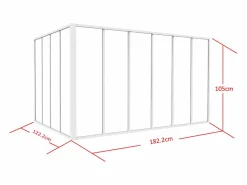 Hot Vente-unique Cristalera de esquina de taller de aluminio termolacado - Ancho 210 x Prof. 60 x Alt. 130 - - BAYVIEW Blanco