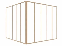 Vente-unique Cristalera de esquina taller de aluminio termolacado 150 x 150 x 130 cm Natural claro BAYVIEW