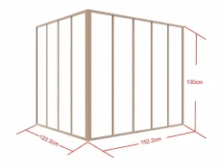 Online Cristalera de esquina tipo taller de aluminio termolacado 150 x 120 x 130 cm Natural claro BAYVIEW Cristalera Interior