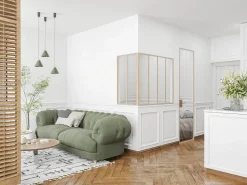 Best Vente-unique Cristalera de esquina tipo taller de aluminio termolacado - L120 x L60 x H105 - Natural claro - BAYVIEW Color natural claro