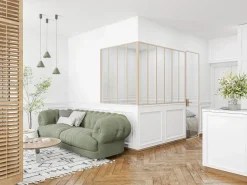 Vente-unique Cristalera de esquina tipo taller de aluminio termolacado 180 x 120 x130 cm Natural claro BAYVIEW