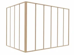 Vente-unique Cristalera de esquina tipo taller de aluminio termolacado 180 x 120 x130 cm Natural claro BAYVIEW