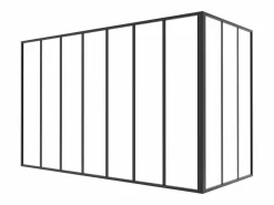 New Vente-unique Cristalera de taller de aluminio termolacado - L210 x L90 x A130 - - BAYVIEW Negro