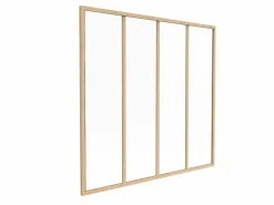 Outlet Cristalera de taller de aluminio termolacado - 120x105 cm - Natural claro - BAYVIEW Cristalera Interior
