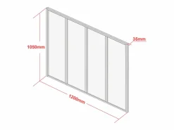 Outlet Cristalera de taller de aluminio termolacado - 120x105 cm - Natural claro - BAYVIEW Cristalera Interior