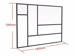 Vente-unique Cristalera de taller diseño de aluminio termolacado 180x130 cm - - ARTENA