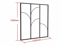 Vente-unique cristalera de taller diseño en aluminio termolacado - An.120 x Alt.130 - OLENA
