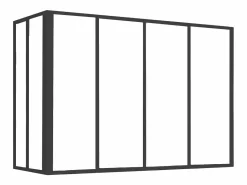 Vente-unique Cristalera esquinera atelier de aluminio termolacado Ancho 120 x Ancho 60 x Alt. 130 BAYVIEW Negro