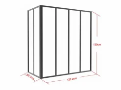 Vente-unique Cristalera esquinera atelier de aluminio termolacado Ancho 120 x Ancho 60 x Alt. 130 BAYVIEW Negro