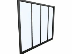 Vente-unique Cristalera esquinera atelier de aluminio termolacado Ancho 120 x Ancho 60 x Alt. 130 BAYVIEW Negro