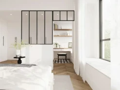 Outlet Cristalera taller con travesaño, Ancho 120 x Alt. 130 + Ancho 83 x Alt. 40 cm, , BAYVIEW Cristalera Interior