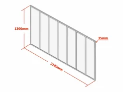 Discount Cristalera taller de aluminio con recubrimiento termolacado y vidrio esmerilado 210x130 cm BAYVIEW Cristalera Interior