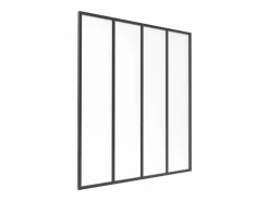 Best Vente-unique Cristalera taller de aluminio termolacado y vidrio esmerilado 120 x 130 cm BAYVIEW Negro