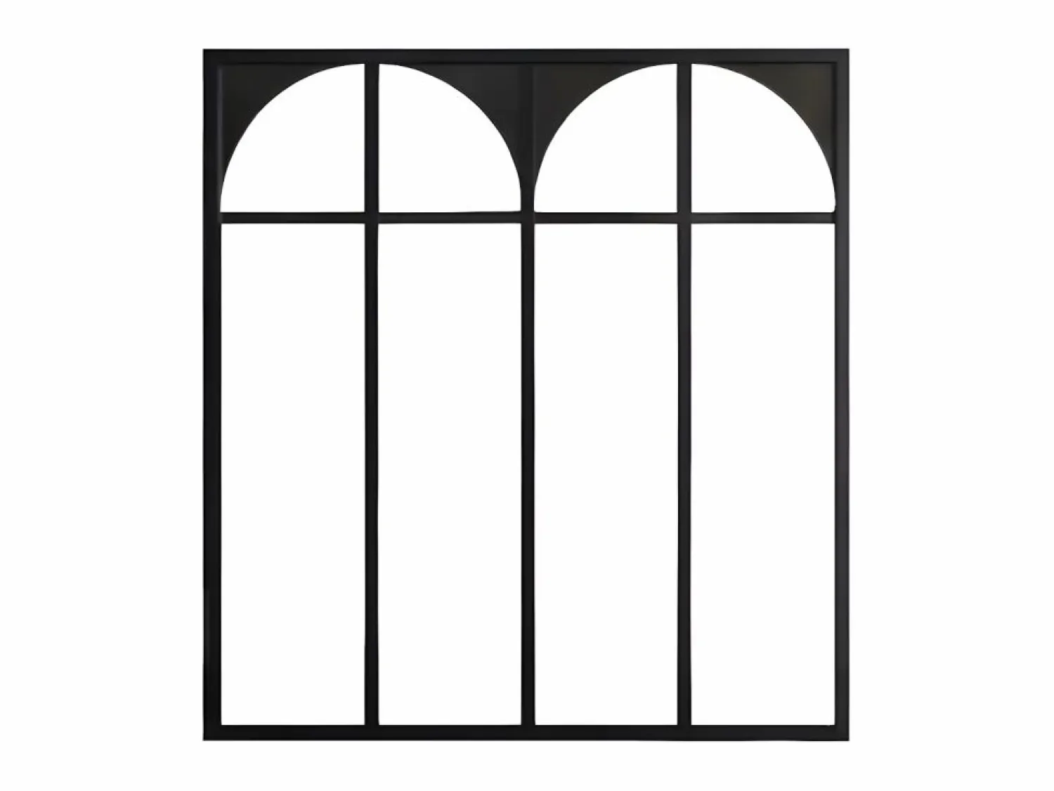 Outlet Vente-unique Cristalera tipo taller art decó de aluminio termolacado 120 x 130 cm - ARCADEA Negro