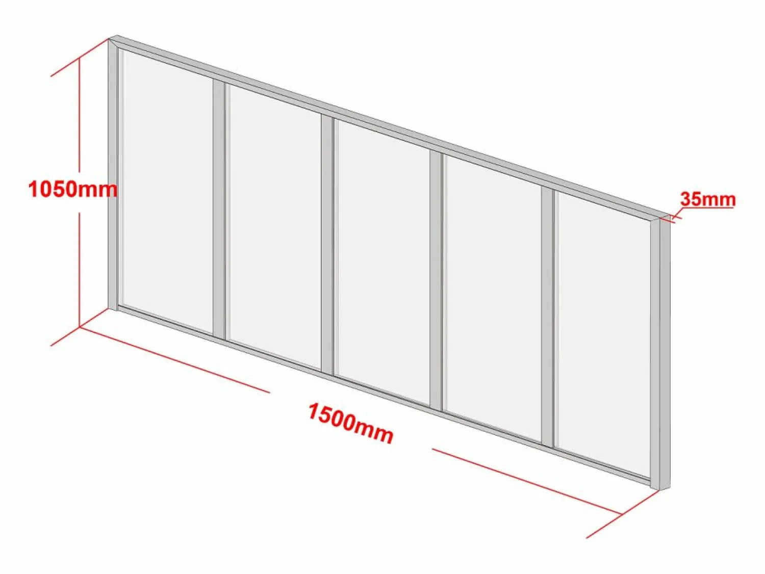 Outlet Cristalera tipo taller de aluminio termolacado 150x105 cm BAYVIEW Cristalera Interior