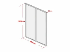 Vente-unique Cristalera tipo taller de aluminio termolacado - 60 x 105 cm - Natural claro - BAYVIEW