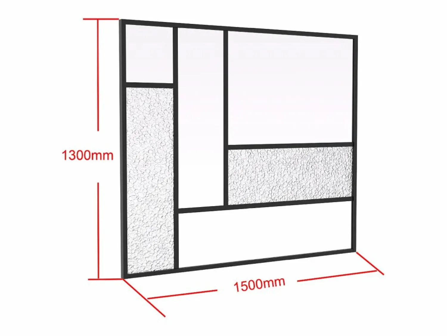 New cristalera tipo taller de diseño en aluminio lacado - L150 x H130 - FAIRVIEW Cristalera Interior