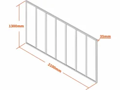Vente-unique Cristalera tipo taller de aluminio termolacado - 210x130 cm - - BAYVIEW