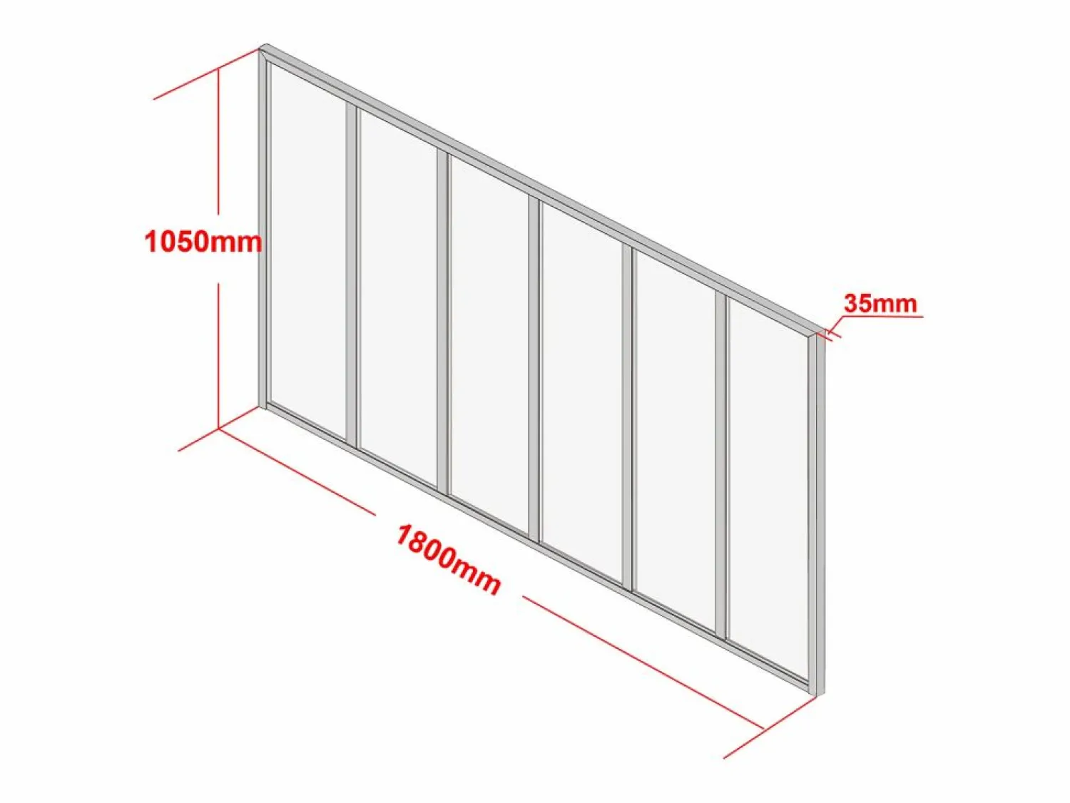 New Cristalera tipo taller de aluminio termolacado y cristal esmerilado 180x105 cm BAYVIEW Cristalera Interior