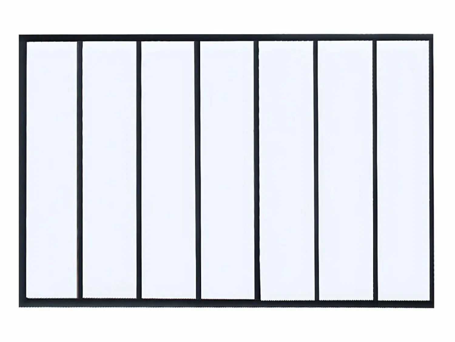 New Vente-unique Cristalera tipo taller de aluminio termolacado - 210x105 cm - - BAYVIEW Negro
