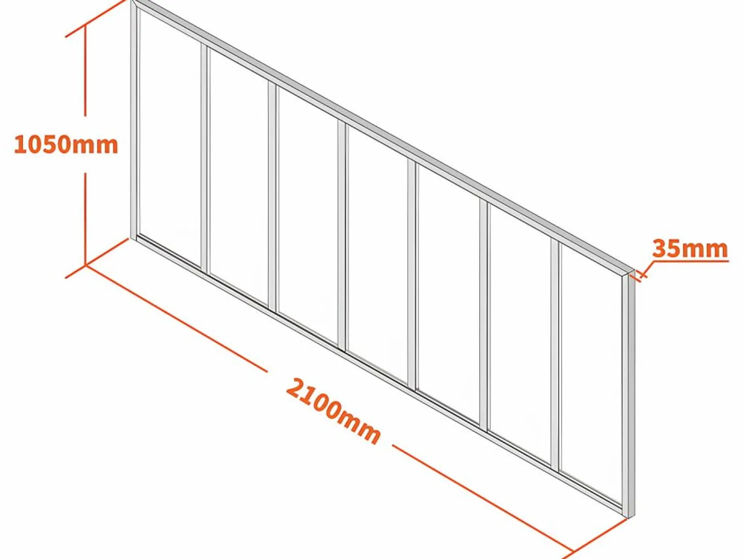 New Vente-unique Cristalera tipo taller de aluminio termolacado - 210x105 cm - - BAYVIEW Negro