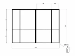 Online Cristalera tipo taller diseño en aluminio termolacado - An. 180 x Alt. 130 - TONIBA Cristalera Interior