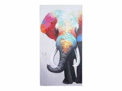 MCW Cuadro al óleo Elefante II pintado a mano Multicolor