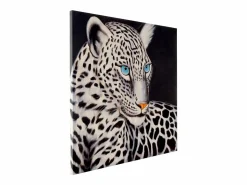 Outlet MCW Cuadro al óleo Leopardo blanco pintado a mano Multicolor