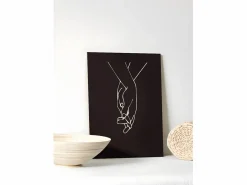 Sale DECOWOOD Cuadro de madera Black Hands Negro